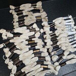 Vintage 6 Strand Cotton Embroidery Thread Floss Neutrals Cream Tan J&P Coats Lot
